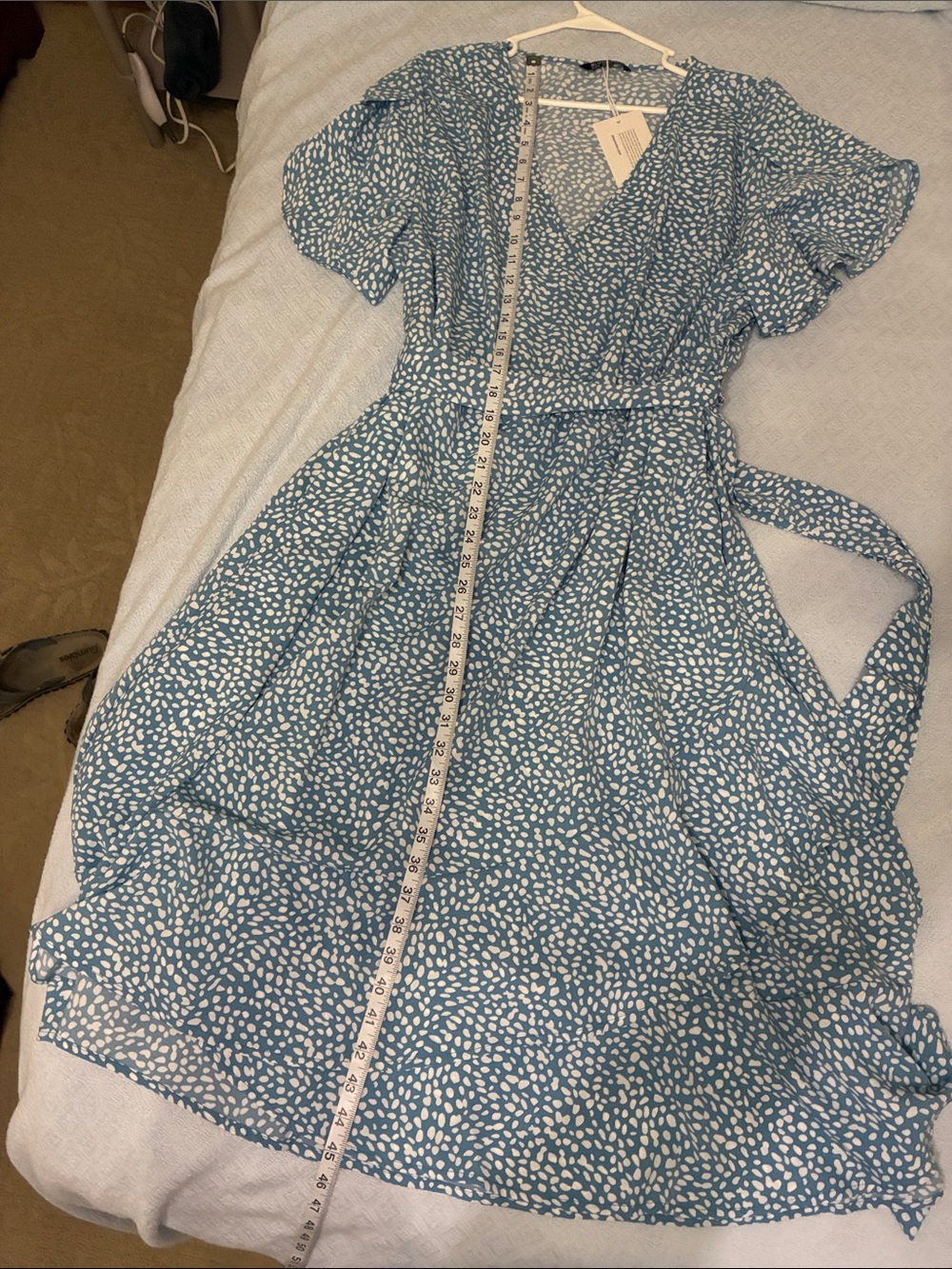 BloomChic Sky Blue & White Dot Midi Dress - Picture 9 of 9